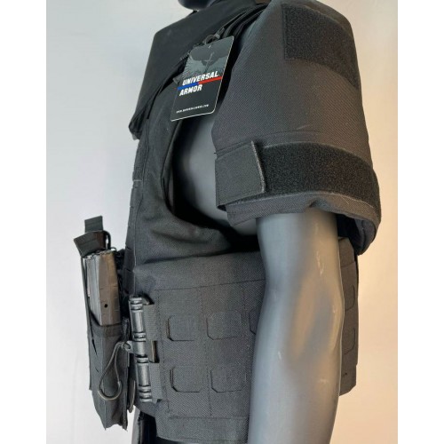 Бронежилет разгрузочный UNIVERSAL ARMOR в Калининграде (СВМПЭ + бронеплиты Бр5 класса) черный